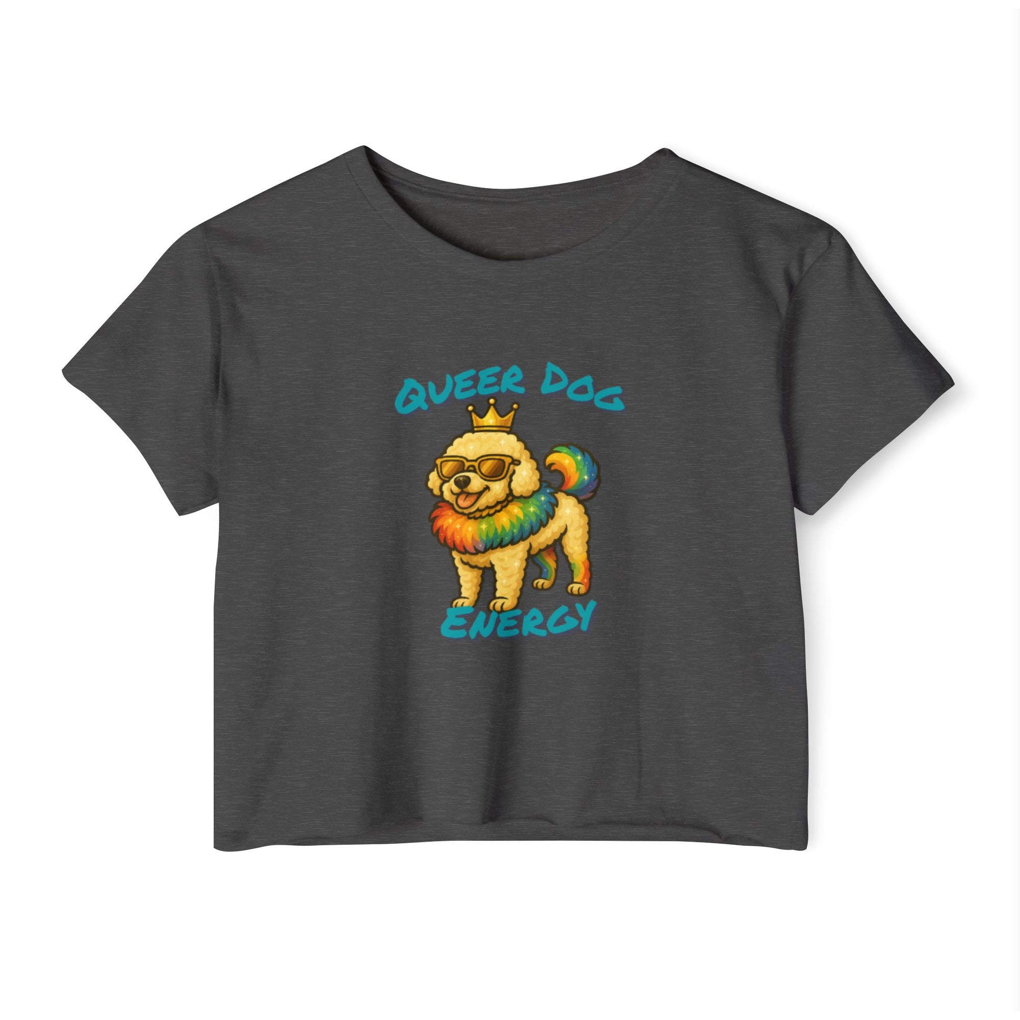 Queer Dog Energy Festival Crop Top, LGBTQ+ Pride Apparel, Summer Concert Top, Animal Lover Tee, Statement Fashion Shirt