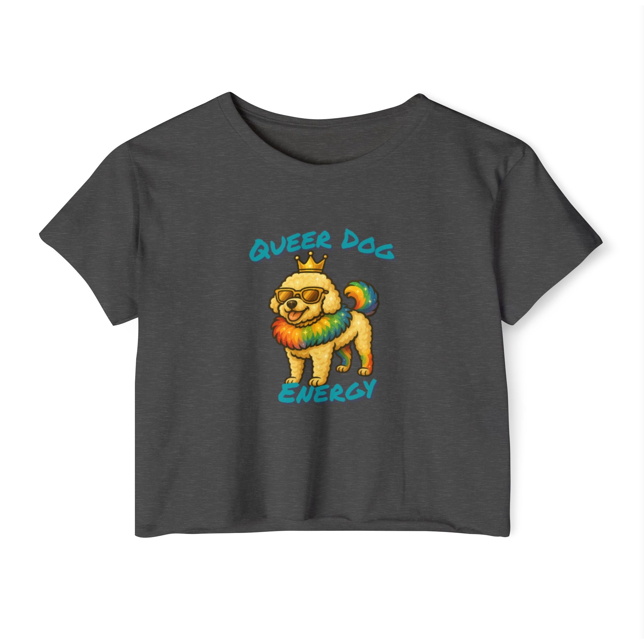 Queer Dog Energy Festival Crop Top, LGBTQ+ Pride Apparel, Summer Concert Top, Animal Lover Tee, Statement Fashion Shirt