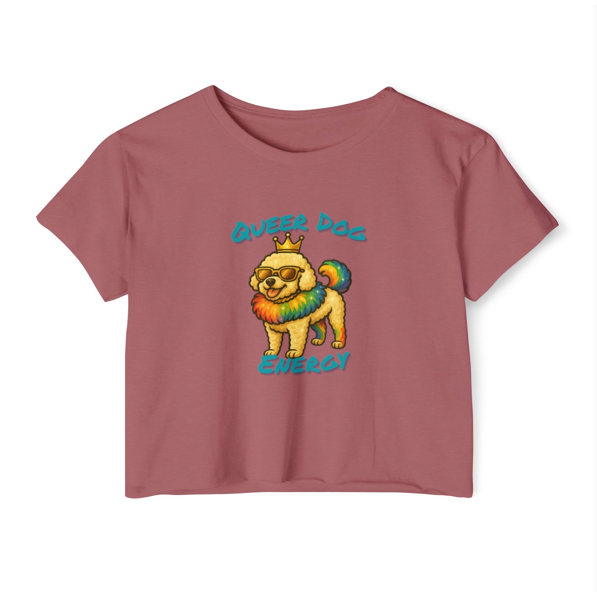 Queer Dog Energy Festival Crop Top, LGBTQ+ Pride Apparel, Summer Concert Top, Animal Lover Tee, Statement Fashion Shirt