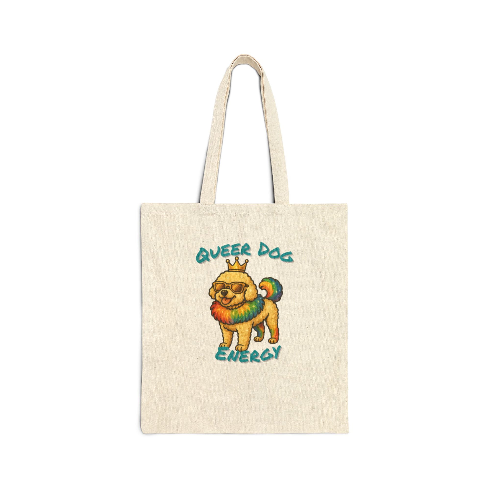 Queer Dog Energy Tote Bag | Eco-Friendly Cotton Bag, Dog Lover Gift, Pride Accessories, Everyday Carry, Fun Shopping Tote