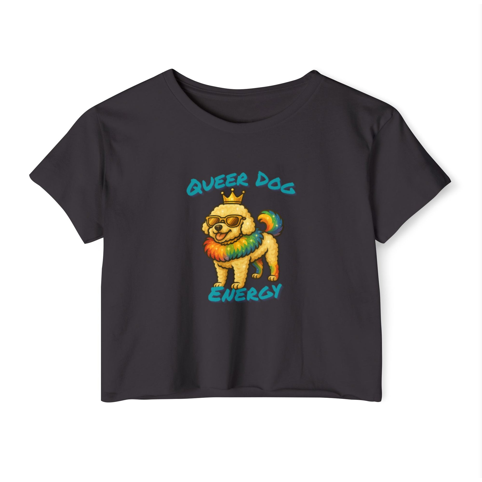 Queer Dog Energy Festival Crop Top, LGBTQ+ Pride Apparel, Summer Concert Top, Animal Lover Tee, Statement Fashion Shirt