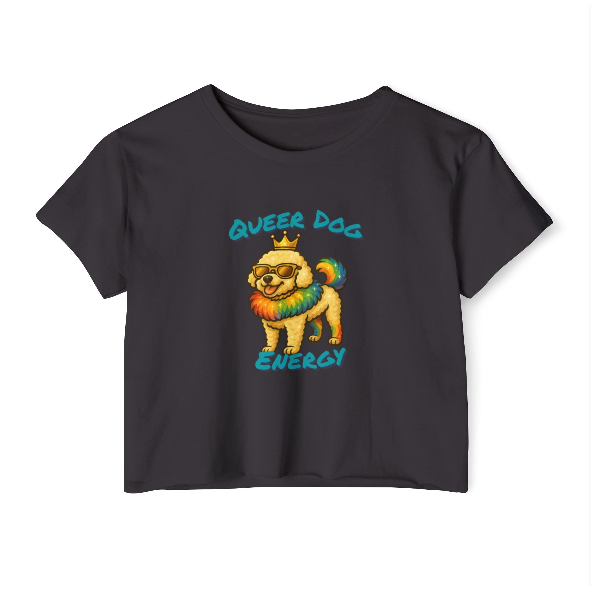 Queer Dog Energy Festival Crop Top, LGBTQ+ Pride Apparel, Summer Concert Top, Animal Lover Tee, Statement Fashion Shirt