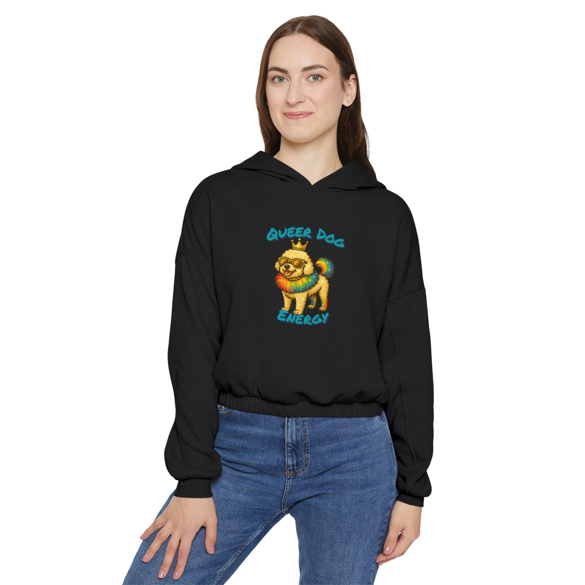 Queer Dog Energy Crop Hoodie