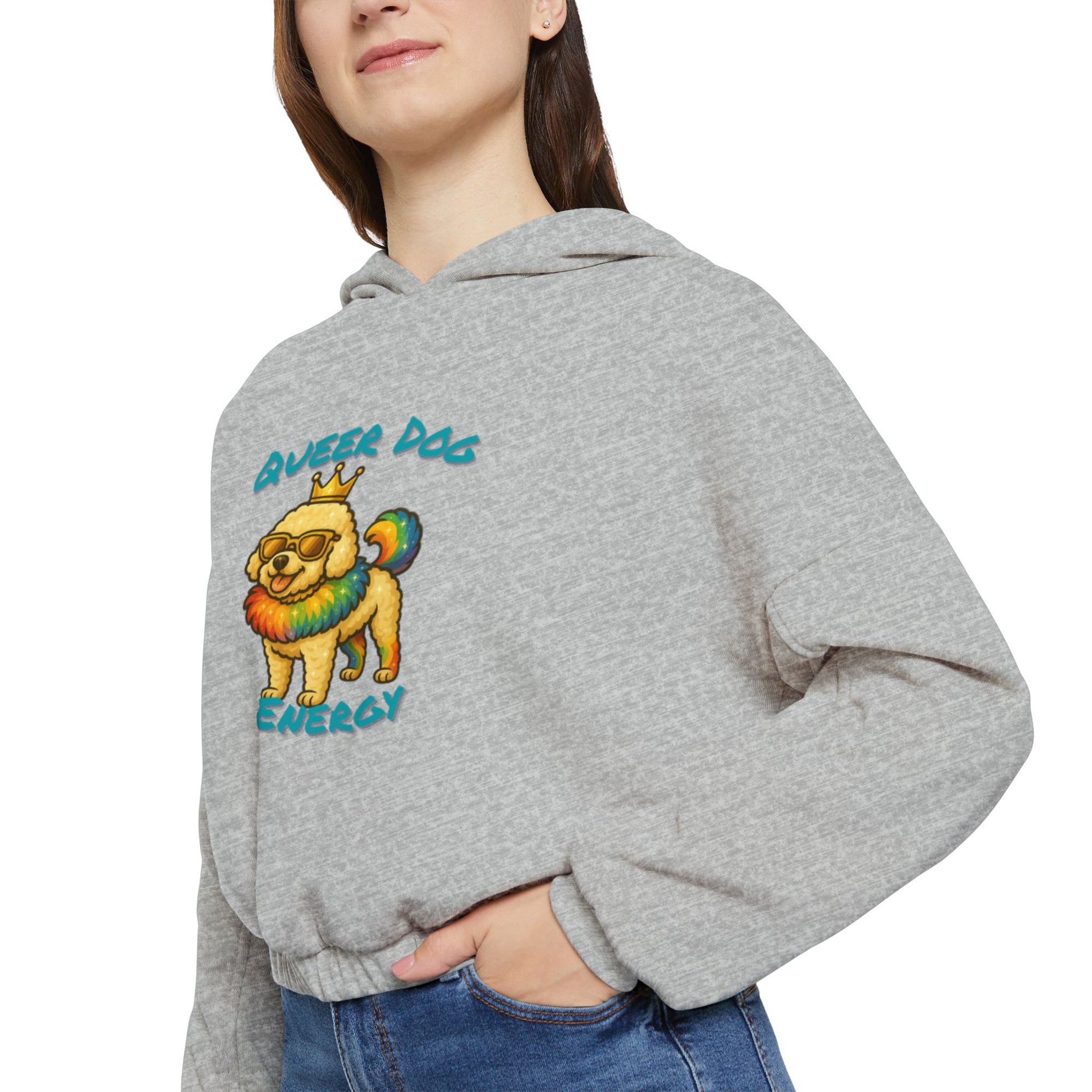Queer Dog Energy Crop Hoodie