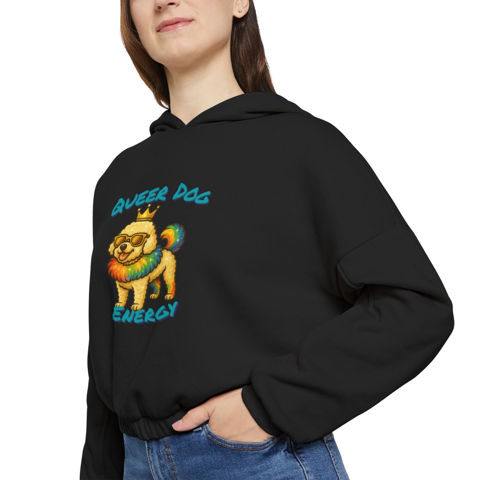 Queer Dog Energy Crop Hoodie