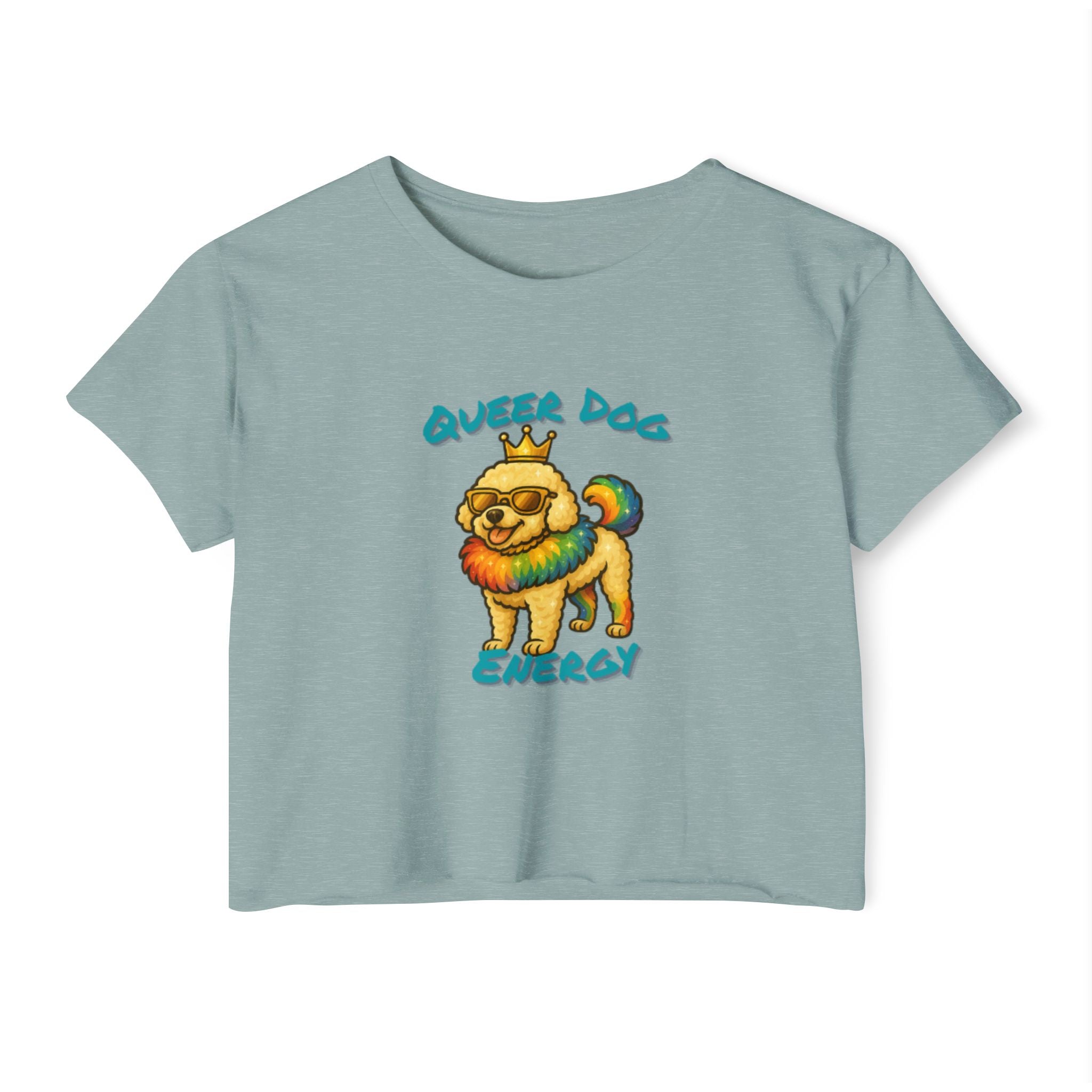 Queer Dog Energy Festival Crop Top, LGBTQ+ Pride Apparel, Summer Concert Top, Animal Lover Tee, Statement Fashion Shirt