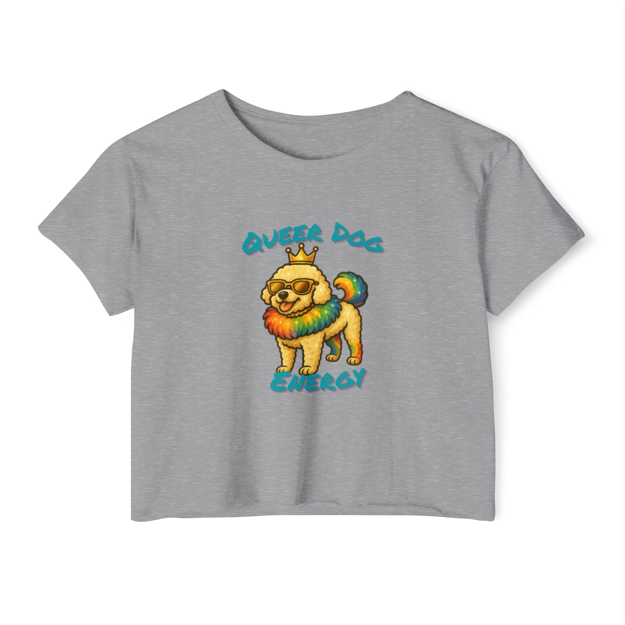 Queer Dog Energy Festival Crop Top, LGBTQ+ Pride Apparel, Summer Concert Top, Animal Lover Tee, Statement Fashion Shirt