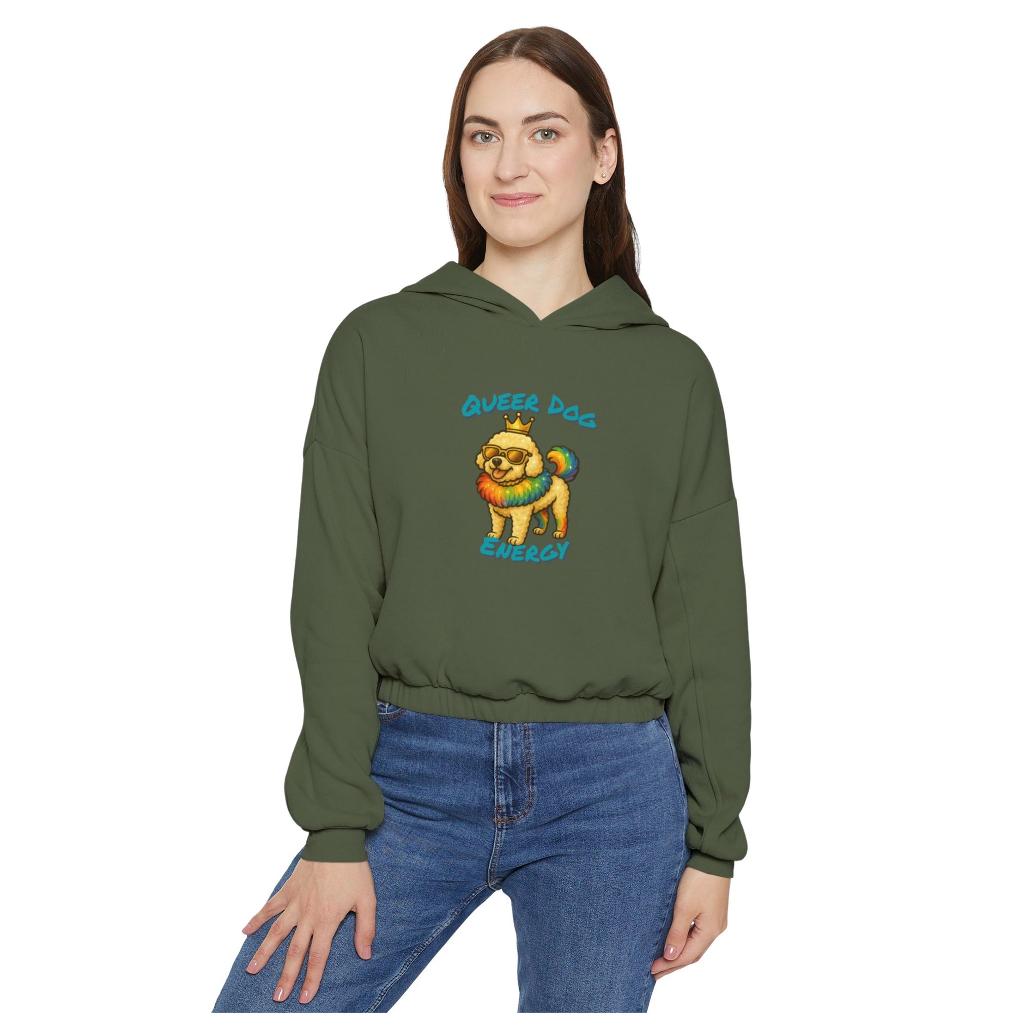 Queer Dog Energy Crop Hoodie