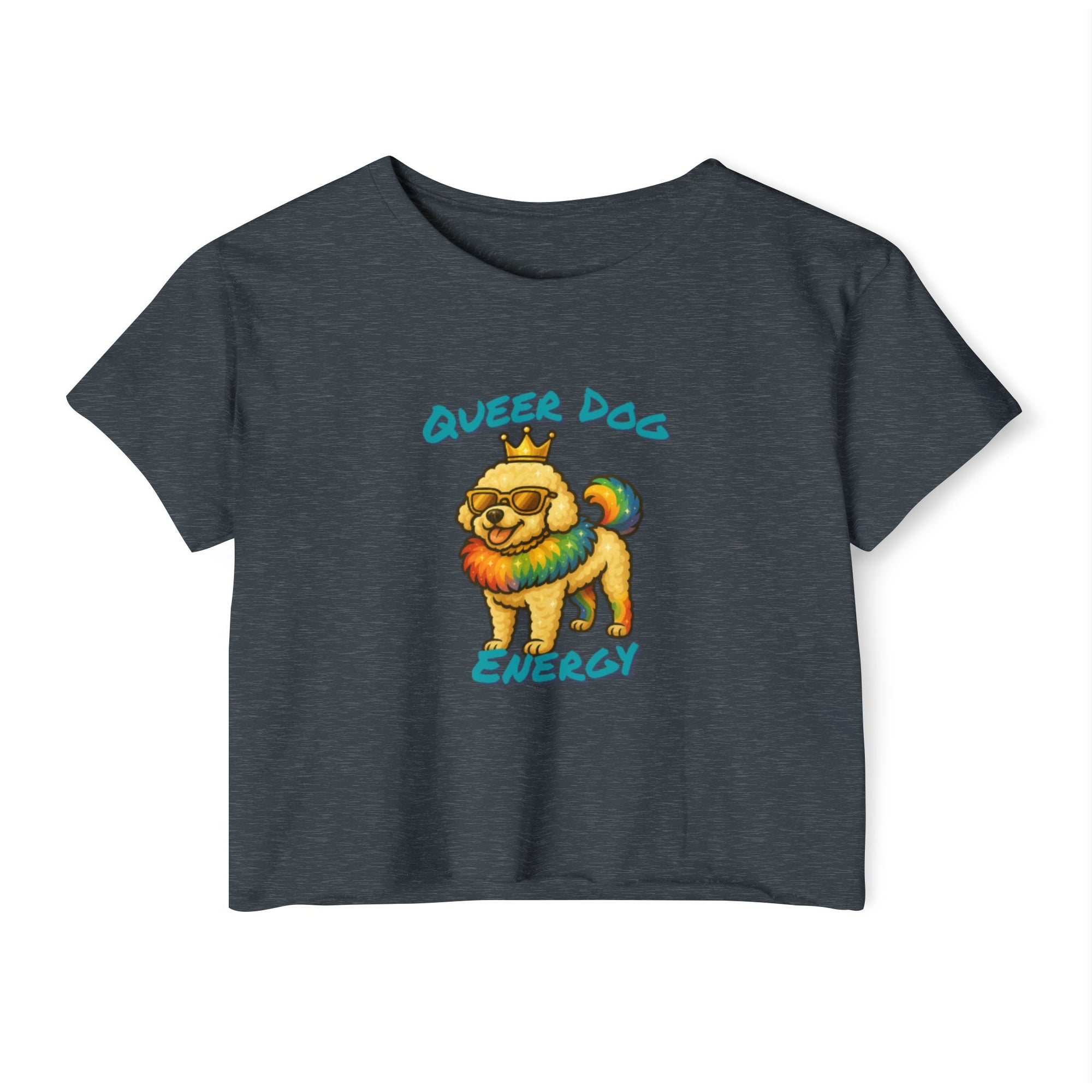 Queer Dog Energy Festival Crop Top, LGBTQ+ Pride Apparel, Summer Concert Top, Animal Lover Tee, Statement Fashion Shirt