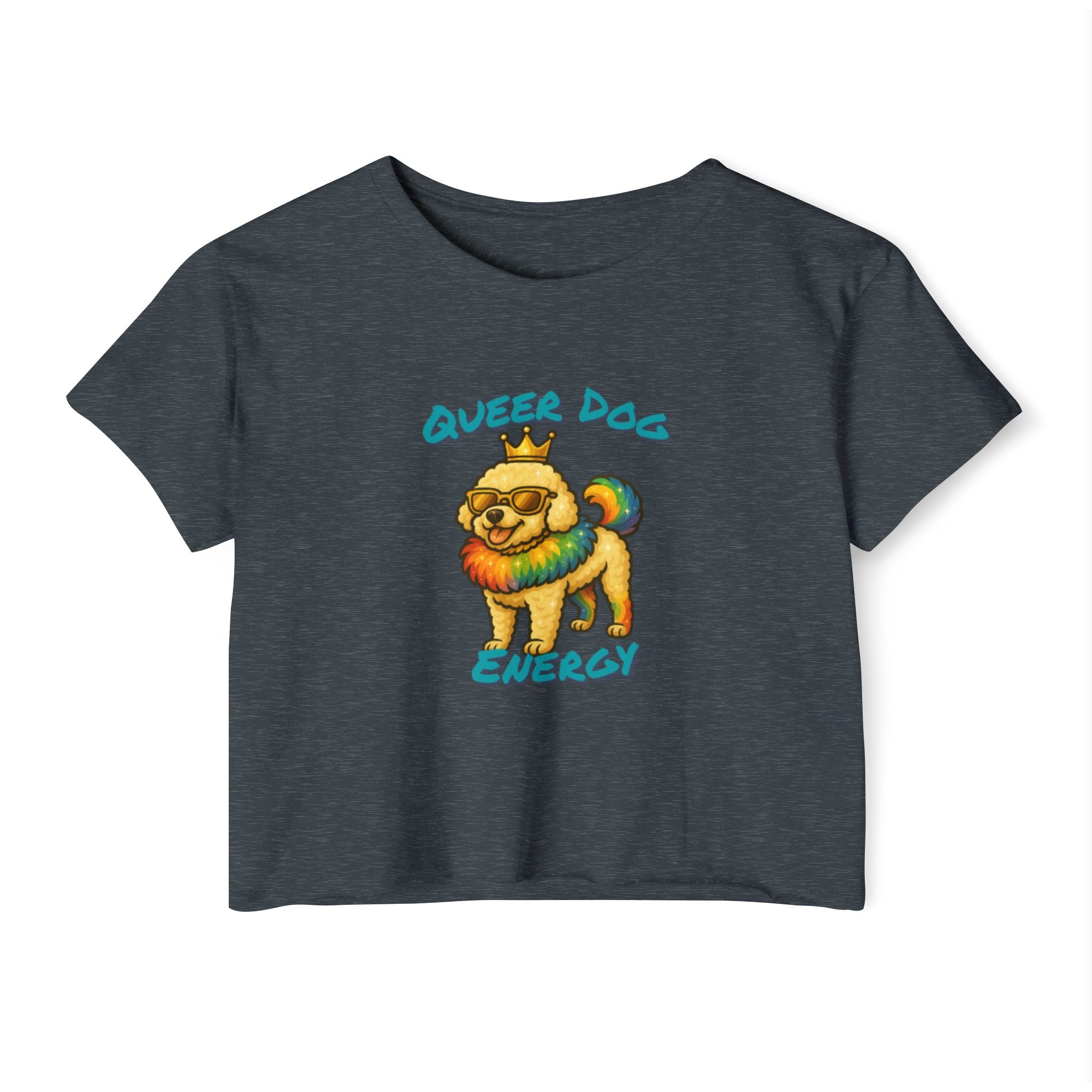 Queer Dog Energy Festival Crop Top, LGBTQ+ Pride Apparel, Summer Concert Top, Animal Lover Tee, Statement Fashion Shirt
