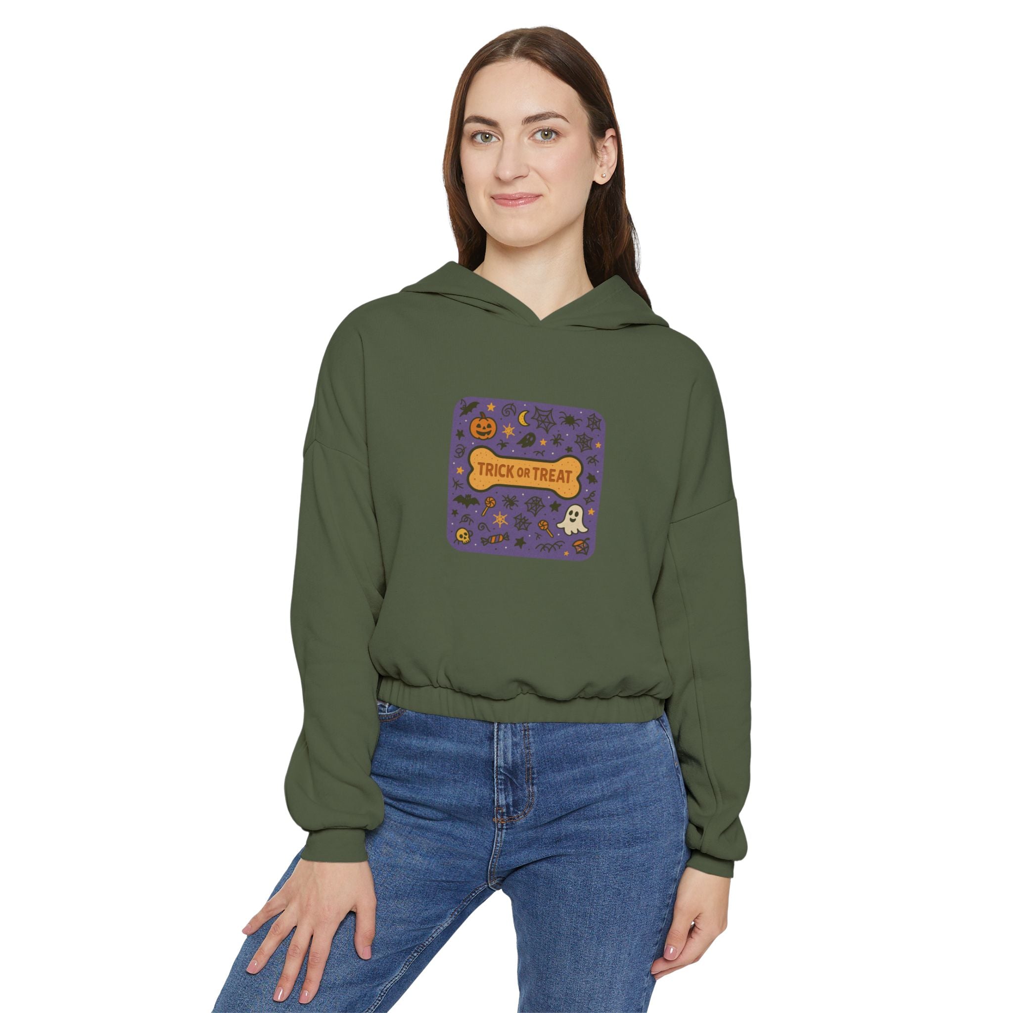 Trick-or-Treat Crop Hoodie