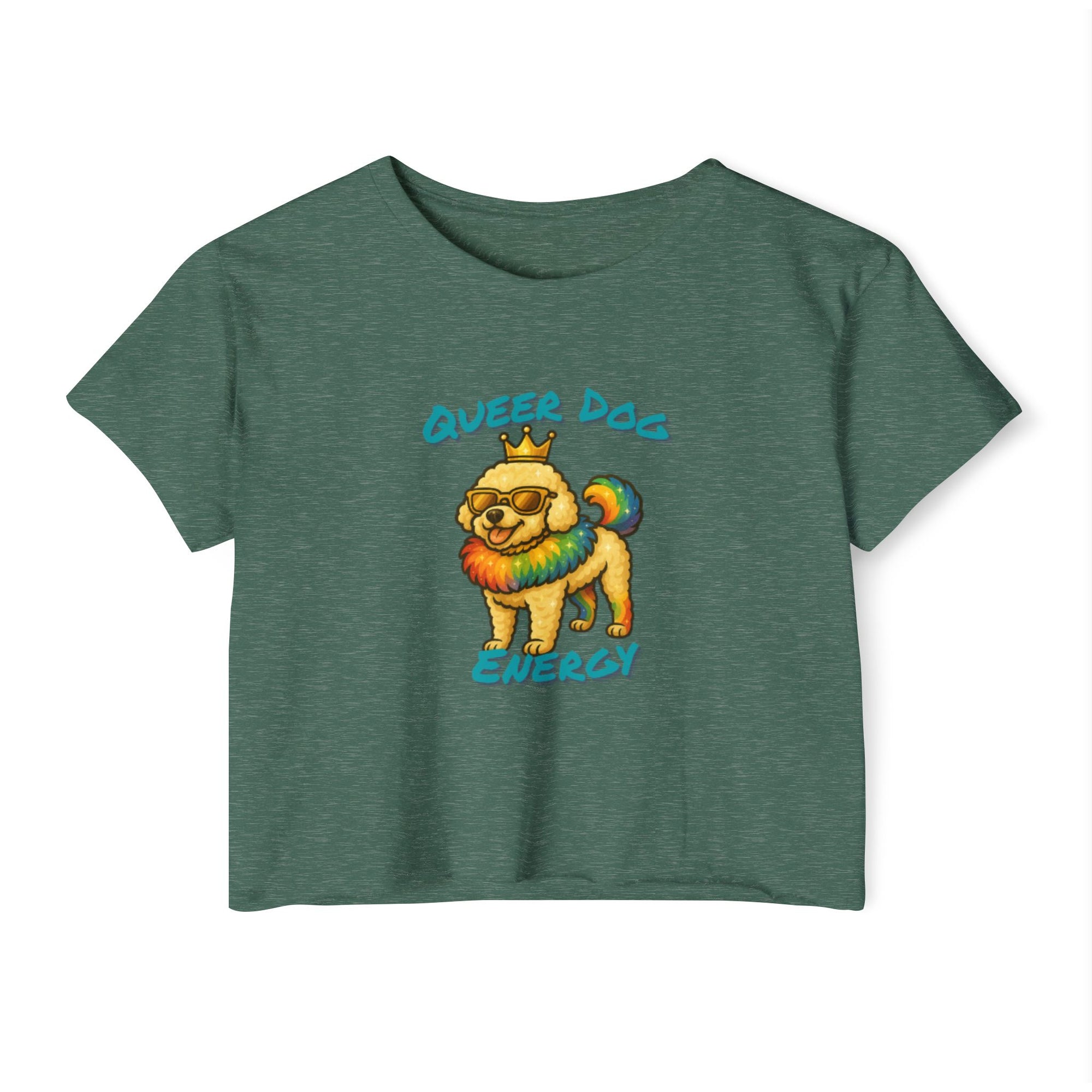 Queer Dog Energy Festival Crop Top, LGBTQ+ Pride Apparel, Summer Concert Top, Animal Lover Tee, Statement Fashion Shirt