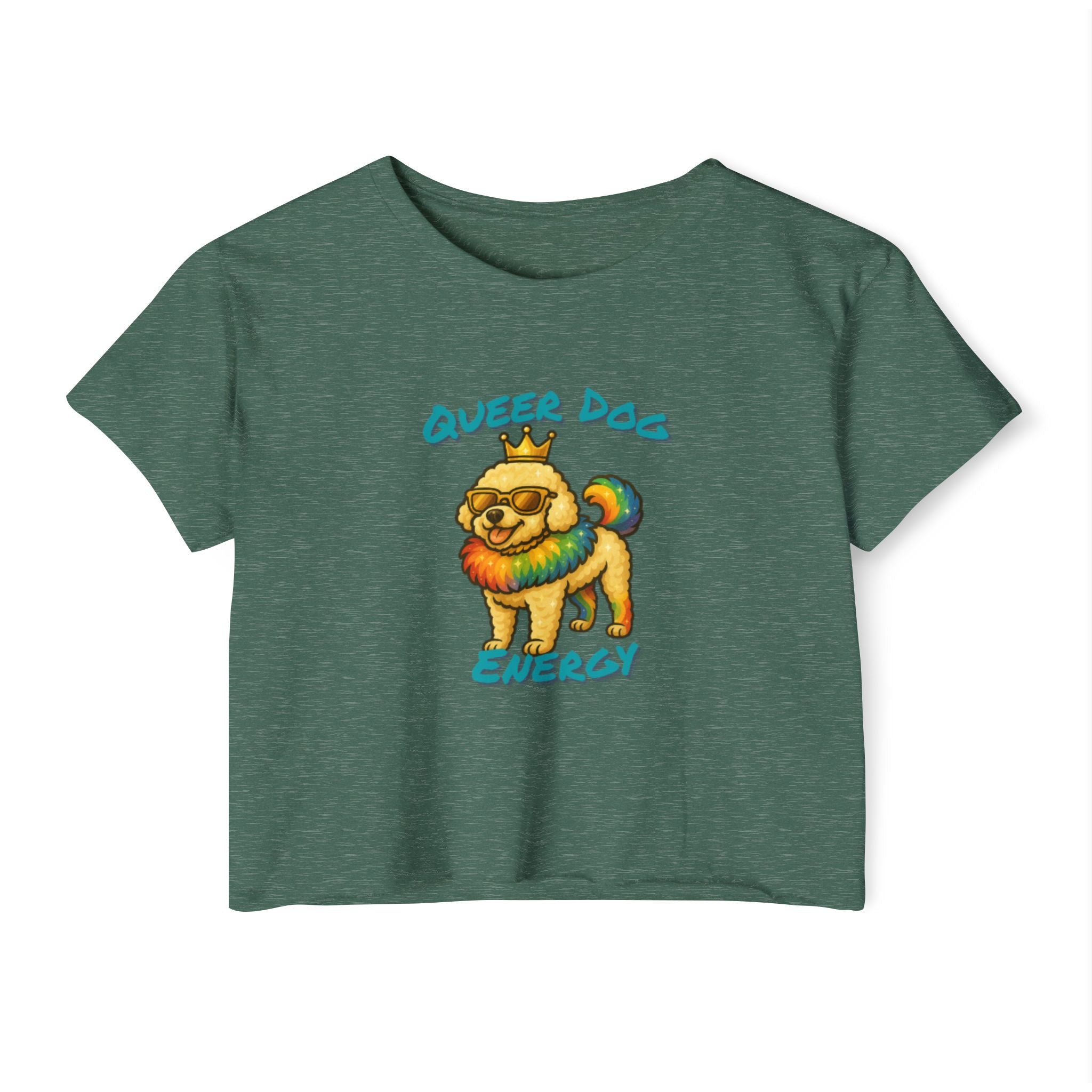 Queer Dog Energy Festival Crop Top, LGBTQ+ Pride Apparel, Summer Concert Top, Animal Lover Tee, Statement Fashion Shirt