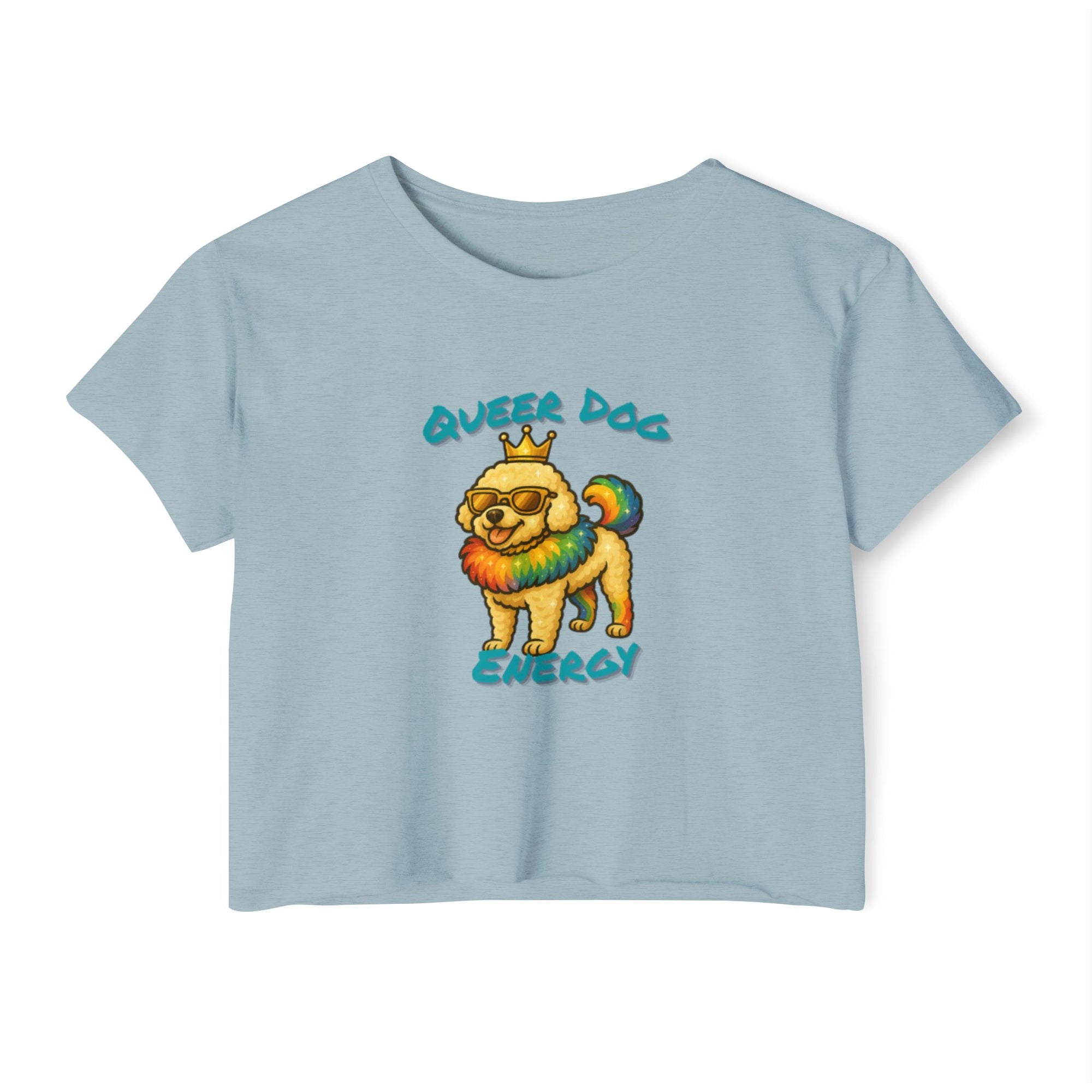 Queer Dog Energy Festival Crop Top, LGBTQ+ Pride Apparel, Summer Concert Top, Animal Lover Tee, Statement Fashion Shirt