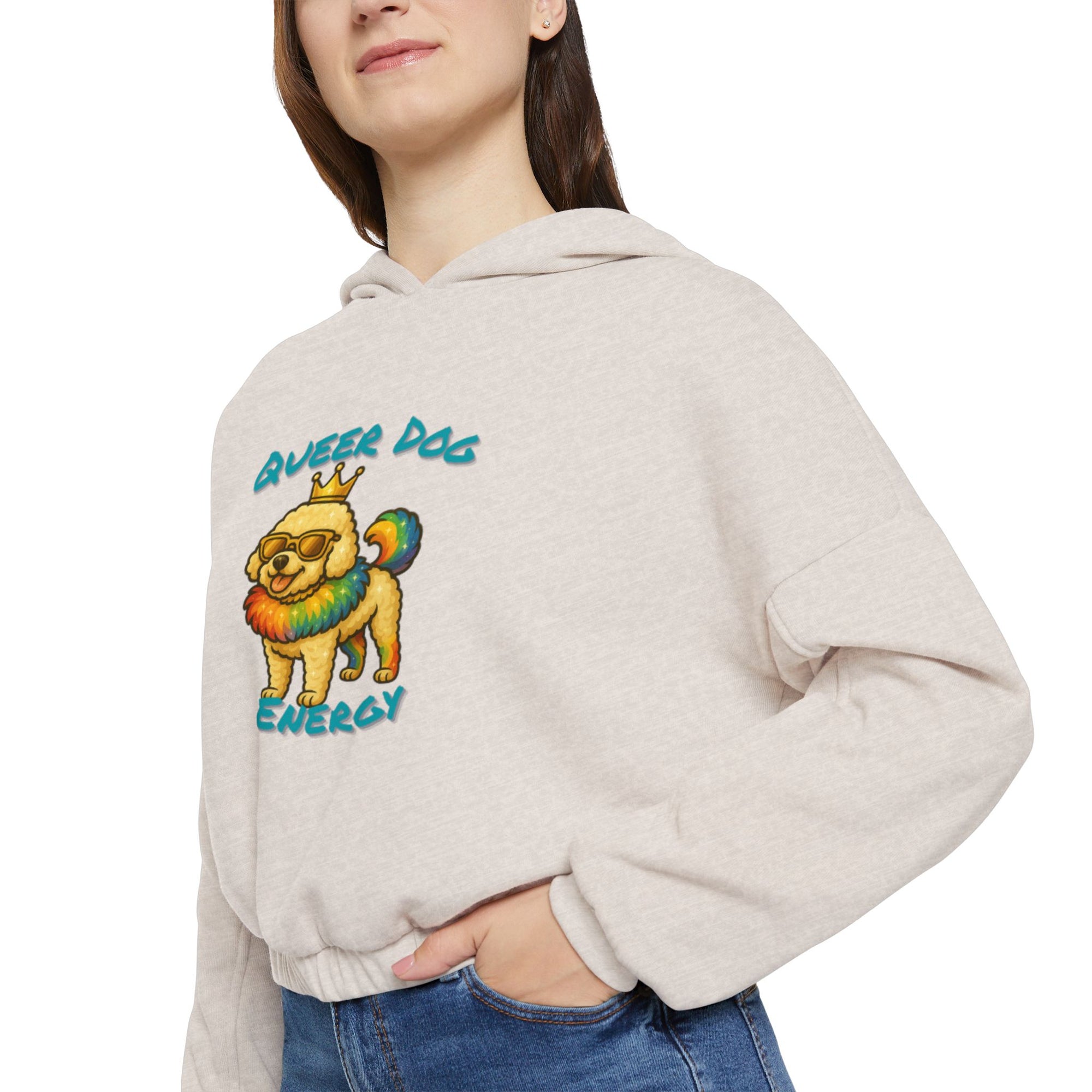 Queer Dog Energy Crop Hoodie