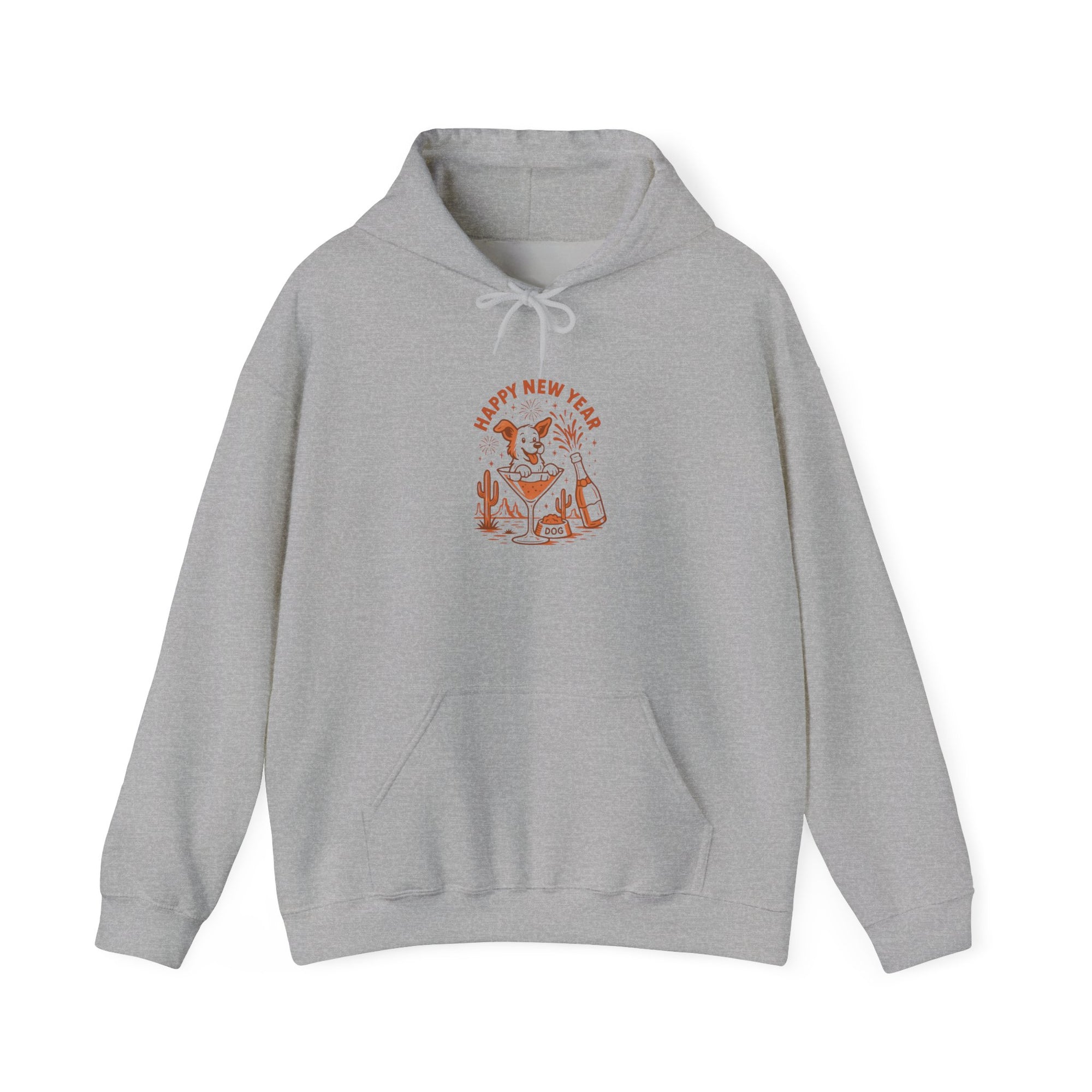 Happy New Year Cat Hoodie - Cute Celebration Graphic Sweatshirt