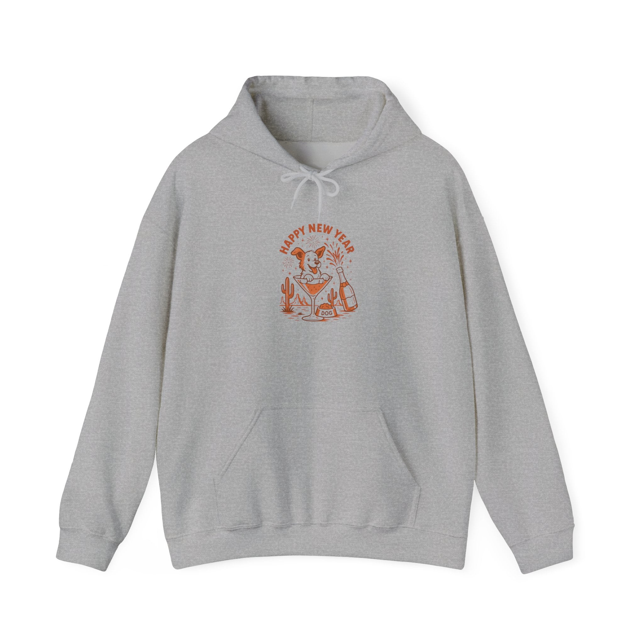 Happy New Year Cat Hoodie - Cute Celebration Graphic Sweatshirt