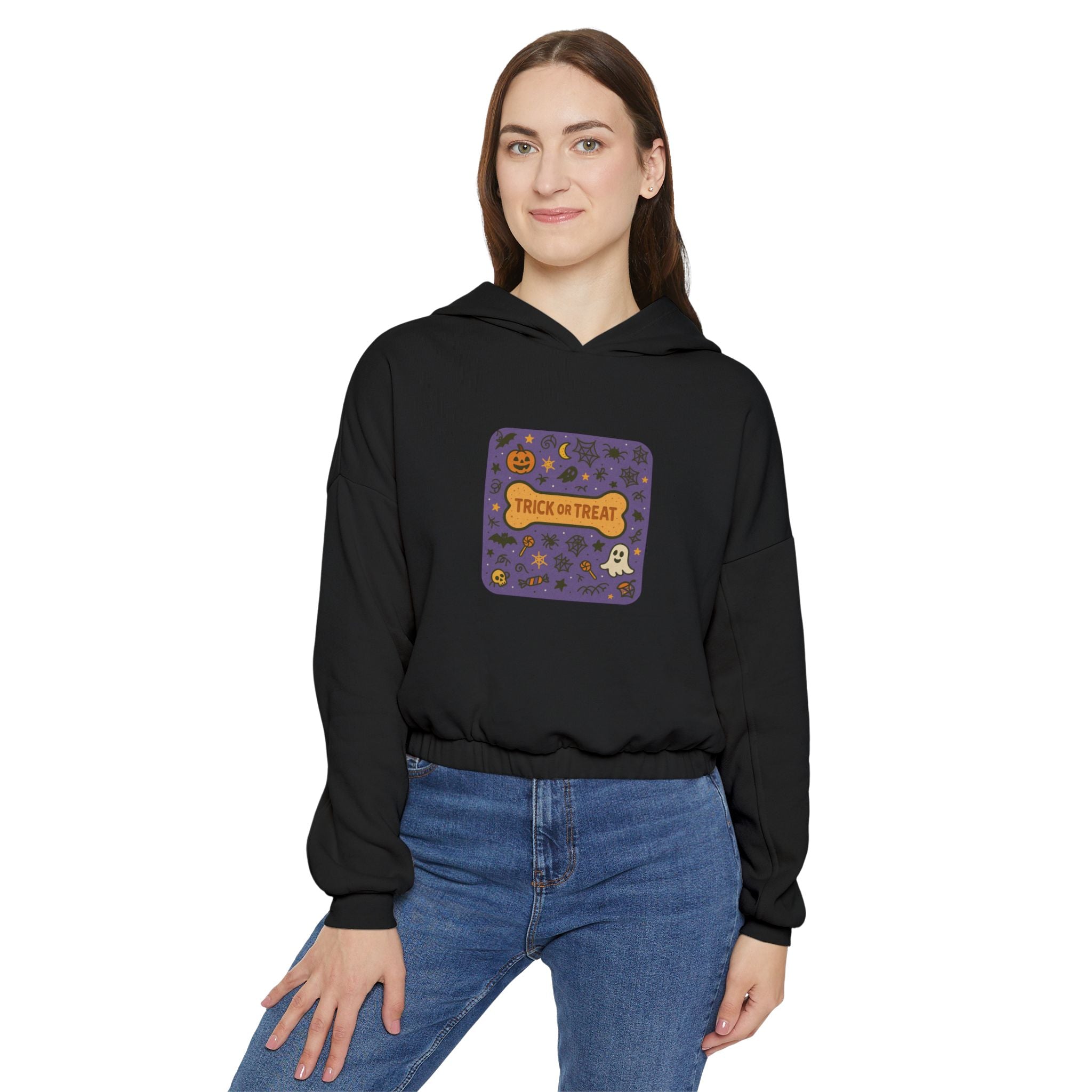 Trick-or-Treat Crop Hoodie